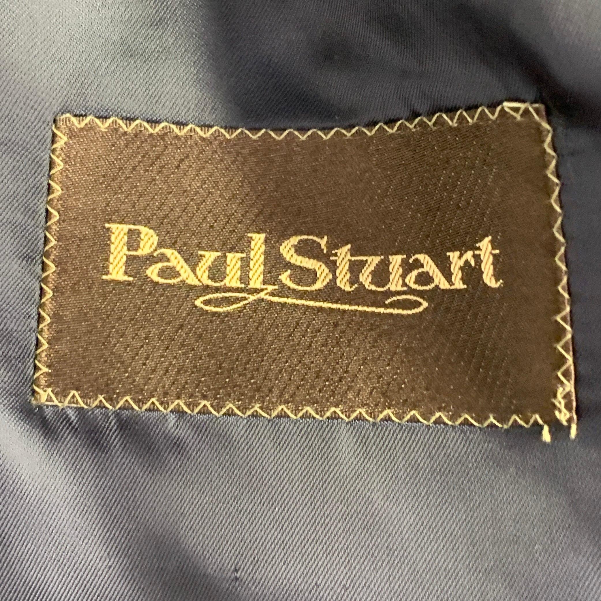 PAUL STUART Größe 40 Grüner einreihiger Sportmantel aus Seide und Kaschmir Herren