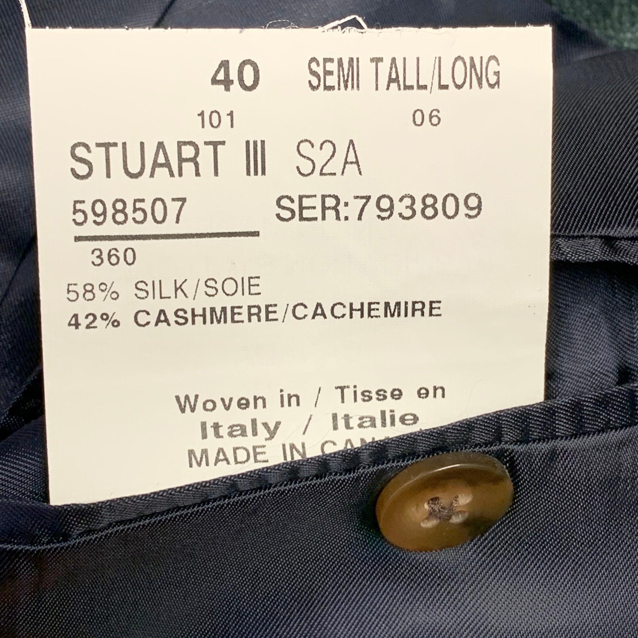 PAUL STUART Größe 40 Grüner einreihiger Sportmantel aus Seide und Kaschmir 2