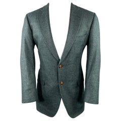 PAUL STUART Size 40 Green Silk Cashmere Single Breasted Sport Coat