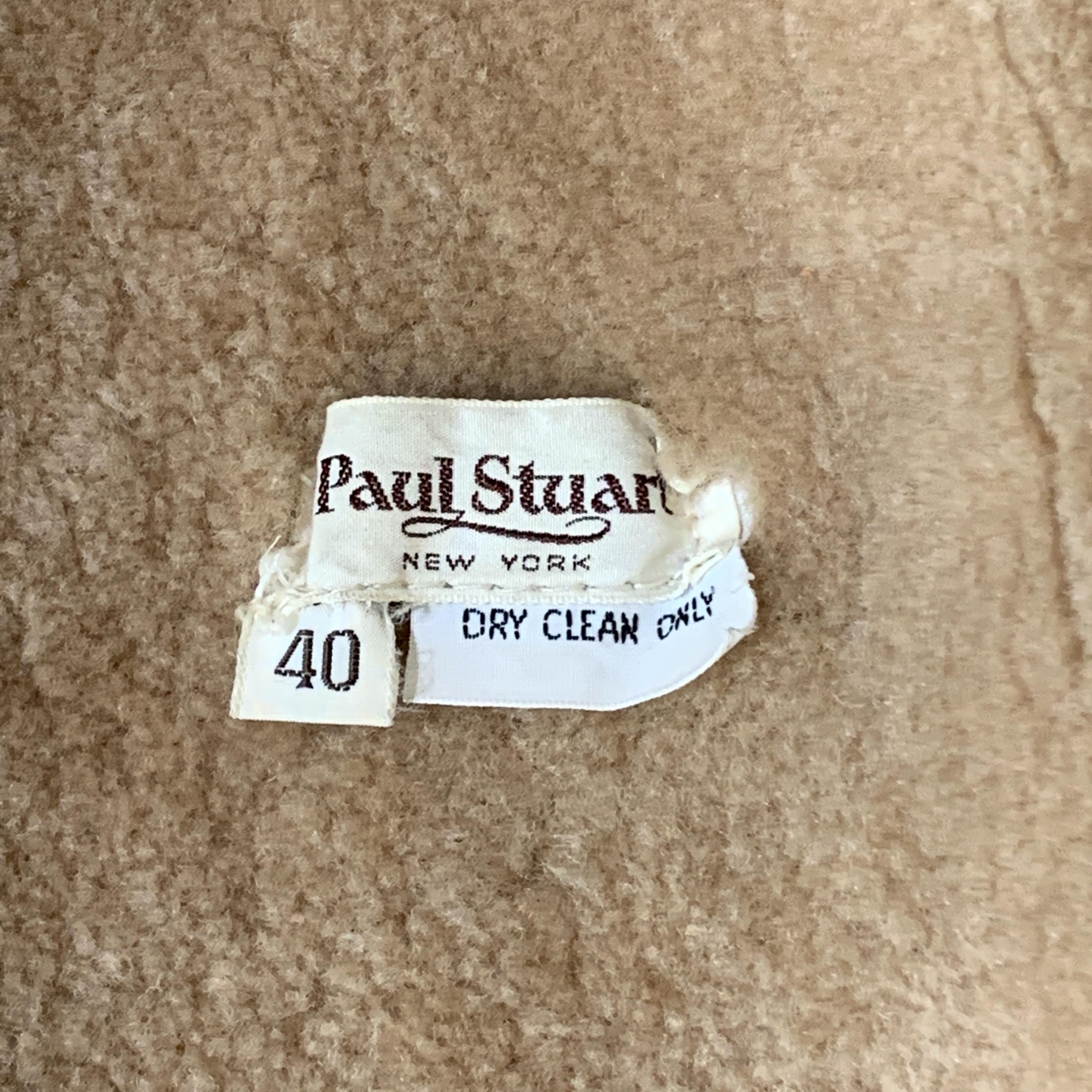 PAUL STUART Size 40 Tan Shearling Notch Lapel Coat 1