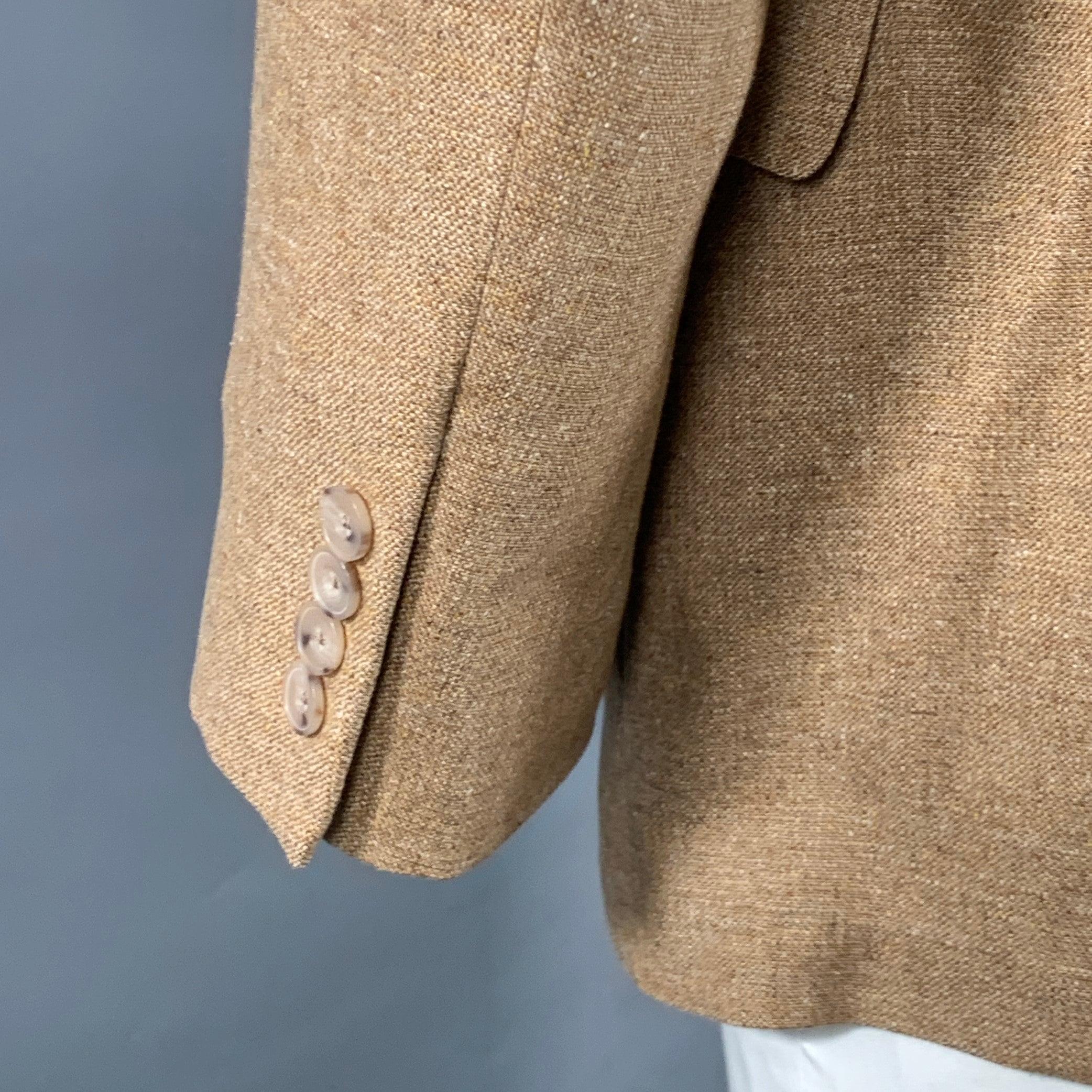 PAUL STUART Größe 42 Regular Tan Silk Notch Lapel Sport Coat im Zustand „Hervorragend“ in San Francisco, CA