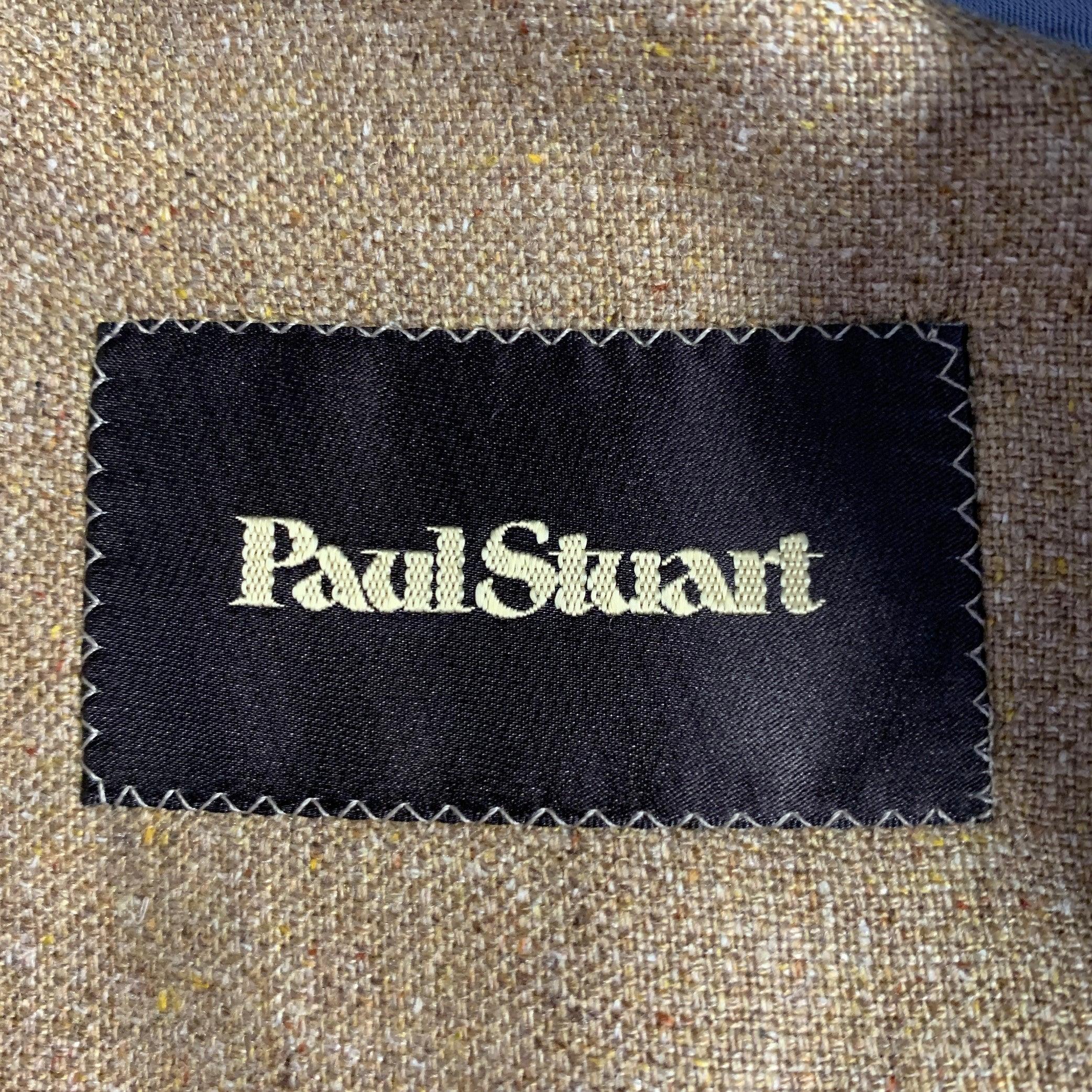 PAUL STUART Größe 42 Regular Tan Silk Notch Lapel Sport Coat Herren