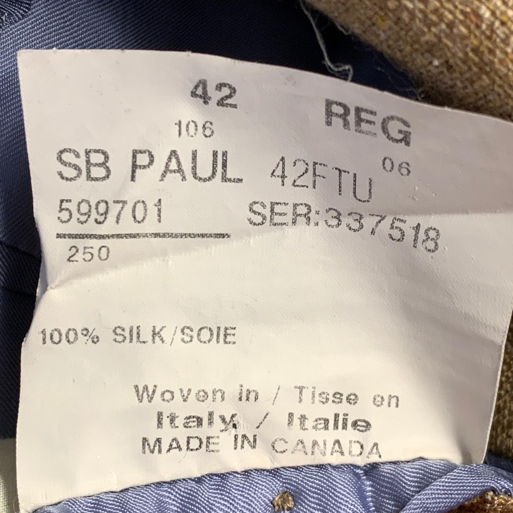 PAUL STUART Größe 42 Regular Tan Silk Notch Lapel Sport Coat 2