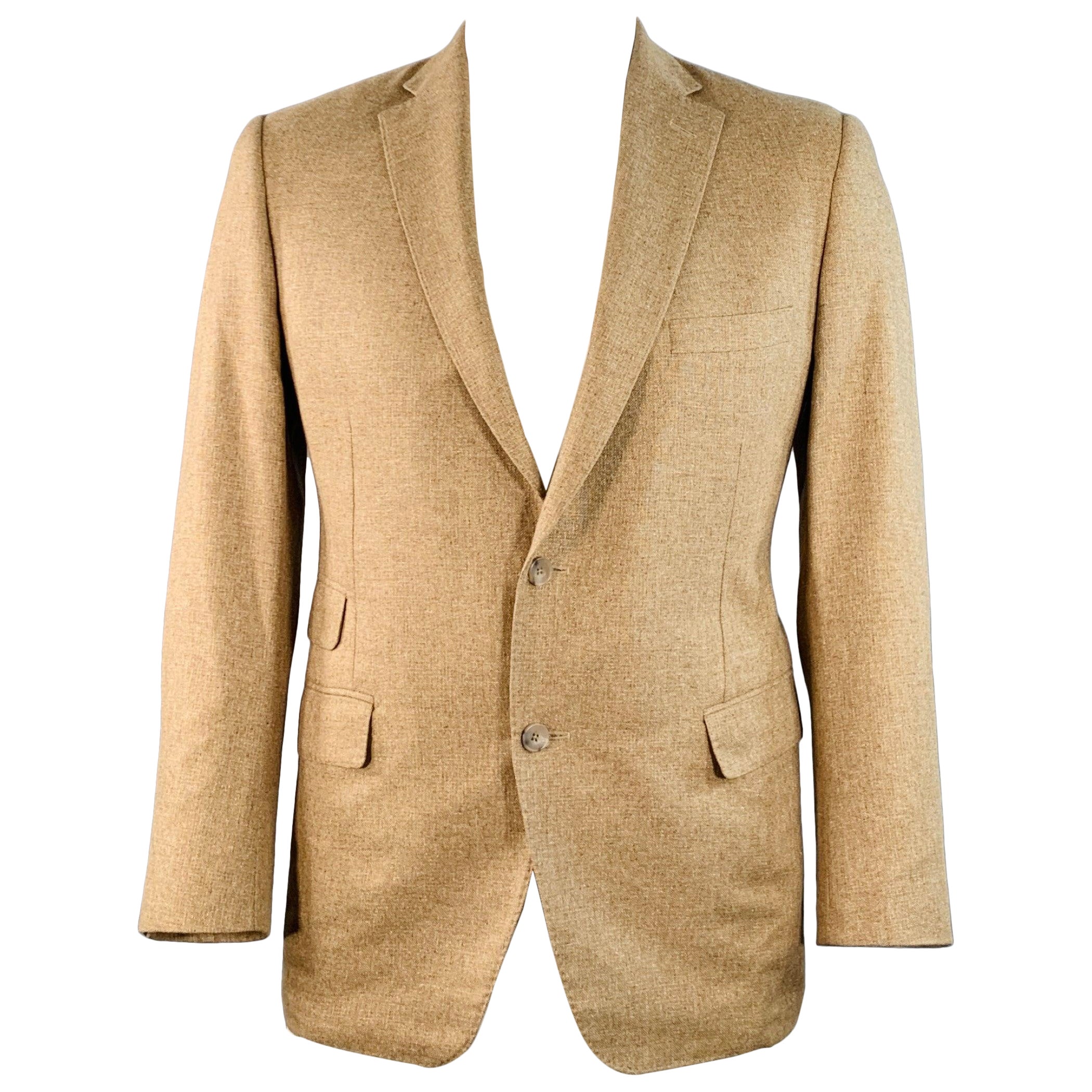 PAUL STUART Größe 42 Regular Tan Silk Notch Lapel Sport Coat