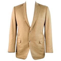 PAUL STUART Size 42 Regular Tan Silk Notch Lapel Sport Coat