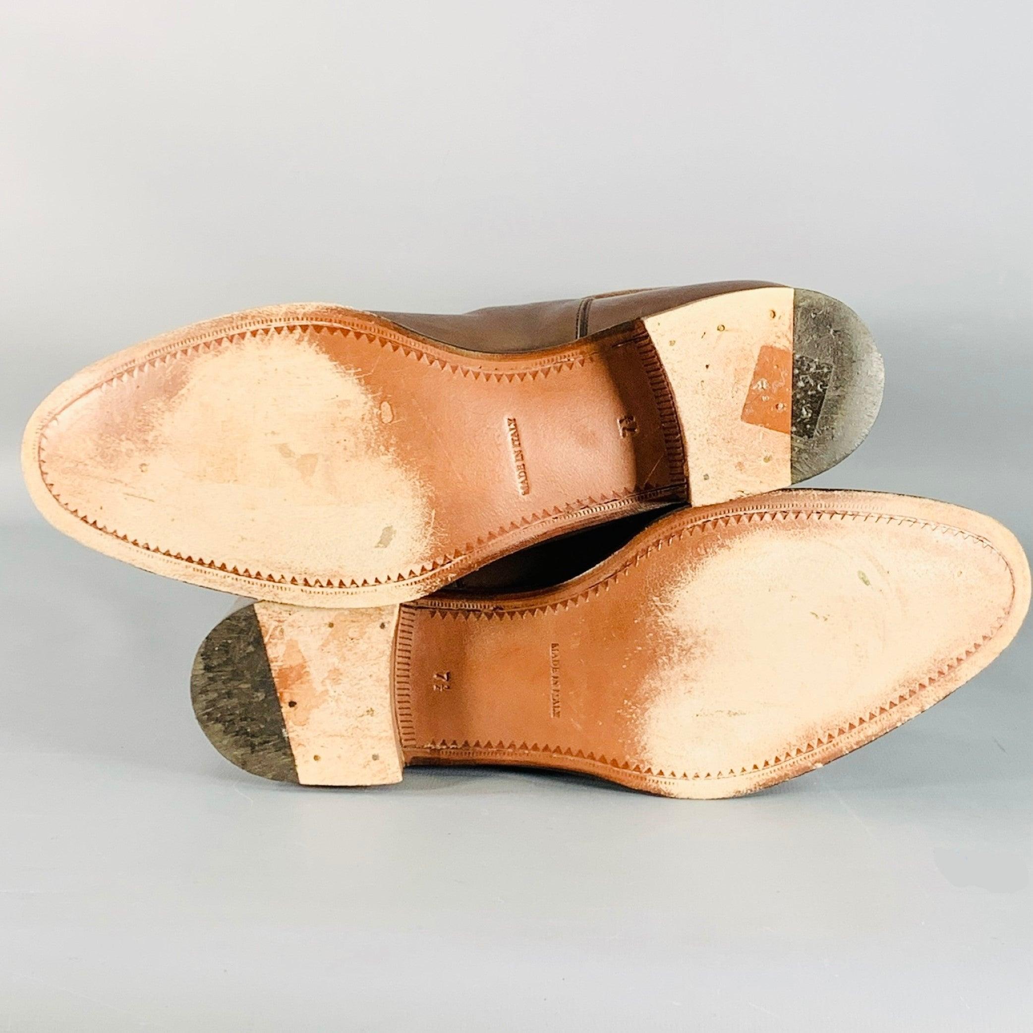 De las mujeres PAUL STUART Botas de montar con cremallera trasera y cinturón de cuero marrón talla 7,5 en venta