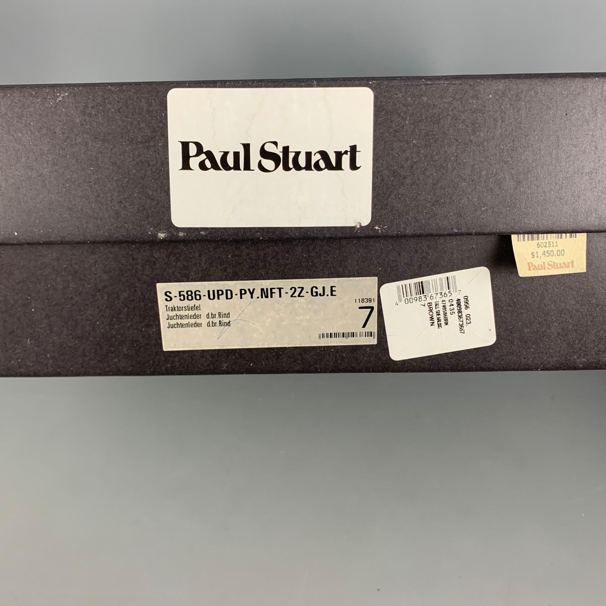 PAUL STUART Größe 8 Brown Solid Leder Pull On Stiefel im Angebot 6