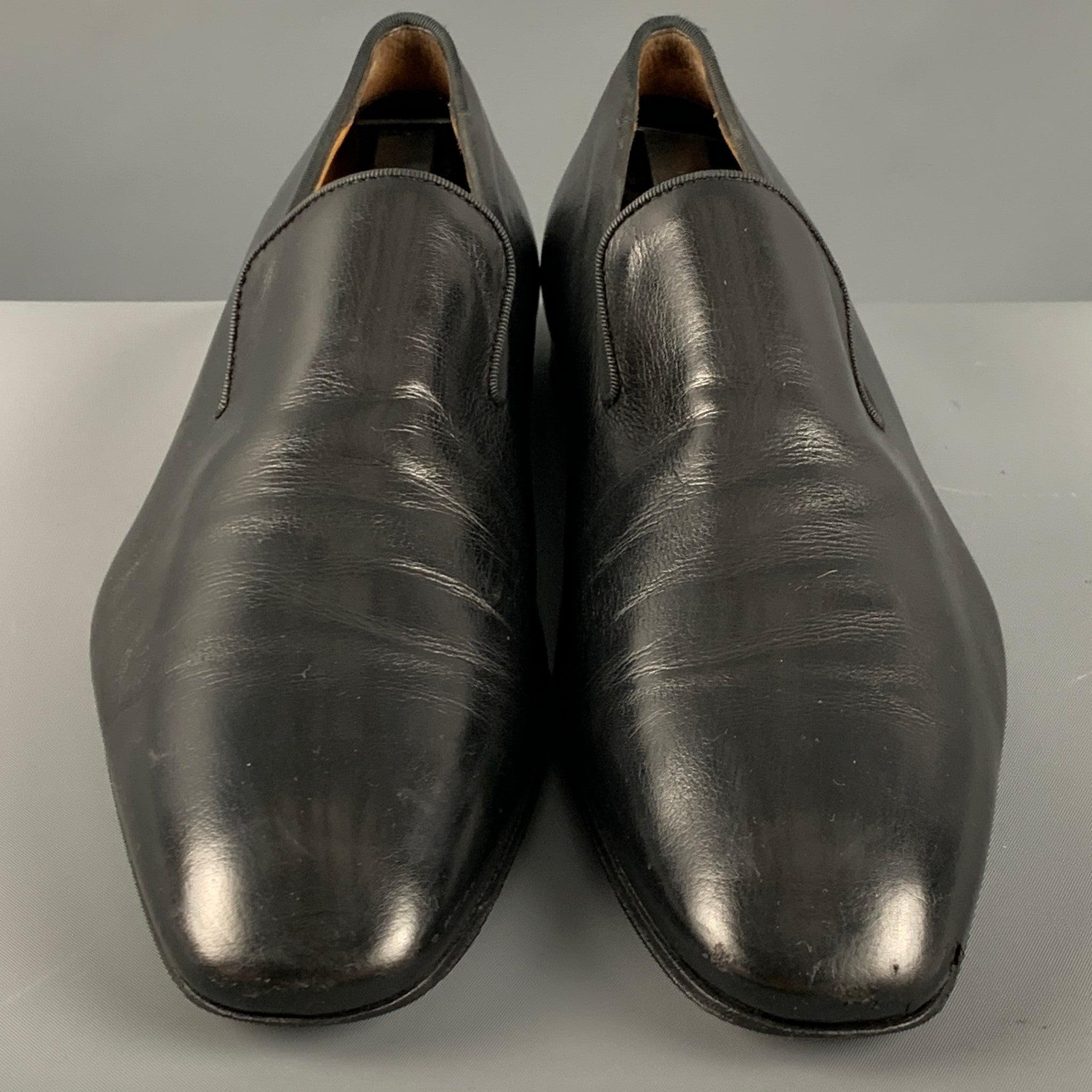 Men's PAUL STUART Size 9.5 Black Leather Loafers For Sale