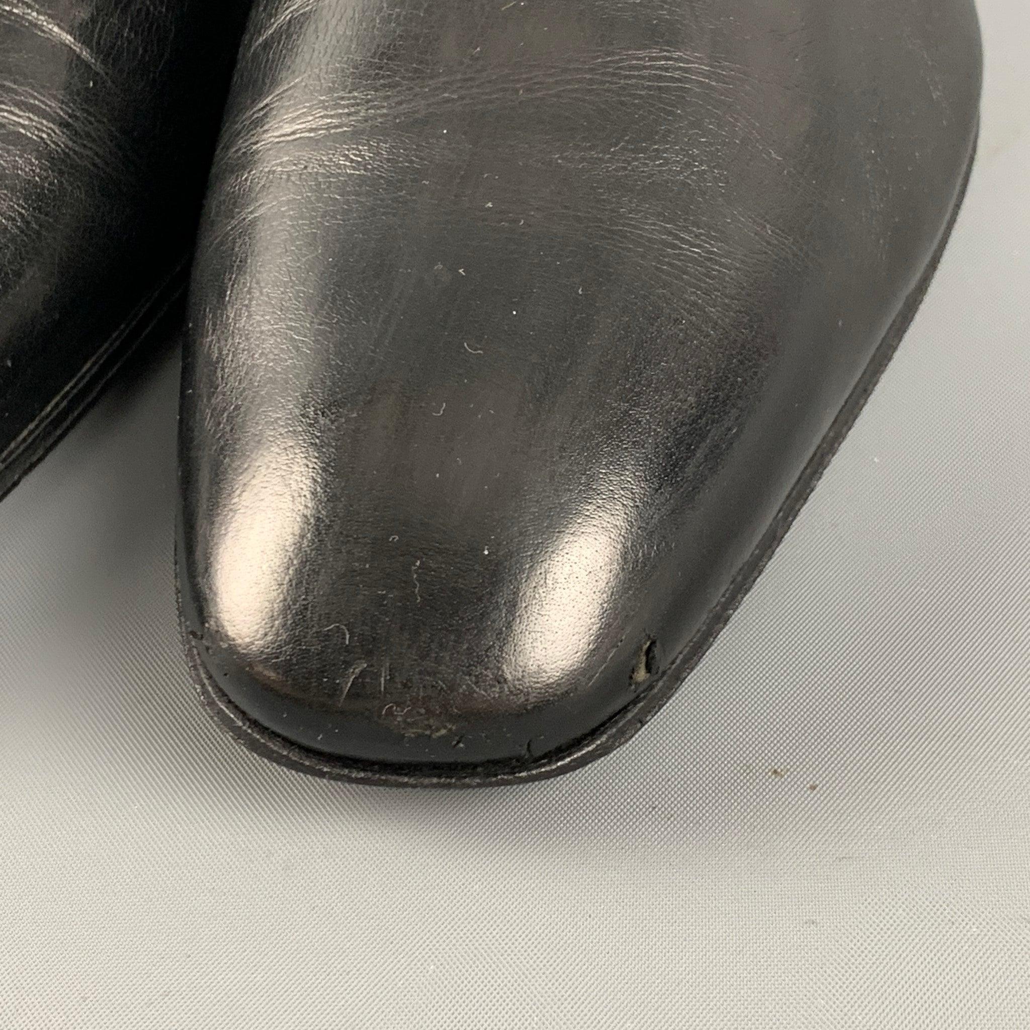 PAUL STUART Size 9.5 Black Leather Loafers For Sale 1