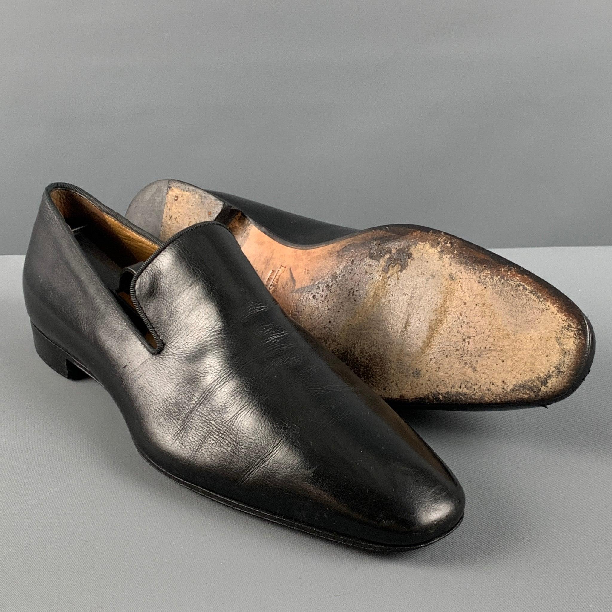 PAUL STUART Size 9.5 Black Leather Loafers For Sale 2