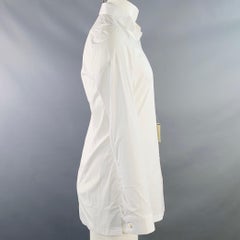 PAUL STUART Size M White Cotton Blend Slim Fit Long Sleeve Shirt (Chemise à manches longues en coton mélangé blanc)