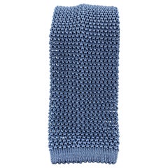 PAUL STUART Steel Blue Silk Textured Knit Tie