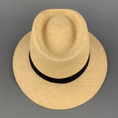 PAUL STUART Woven Natural Straw Panama Hat