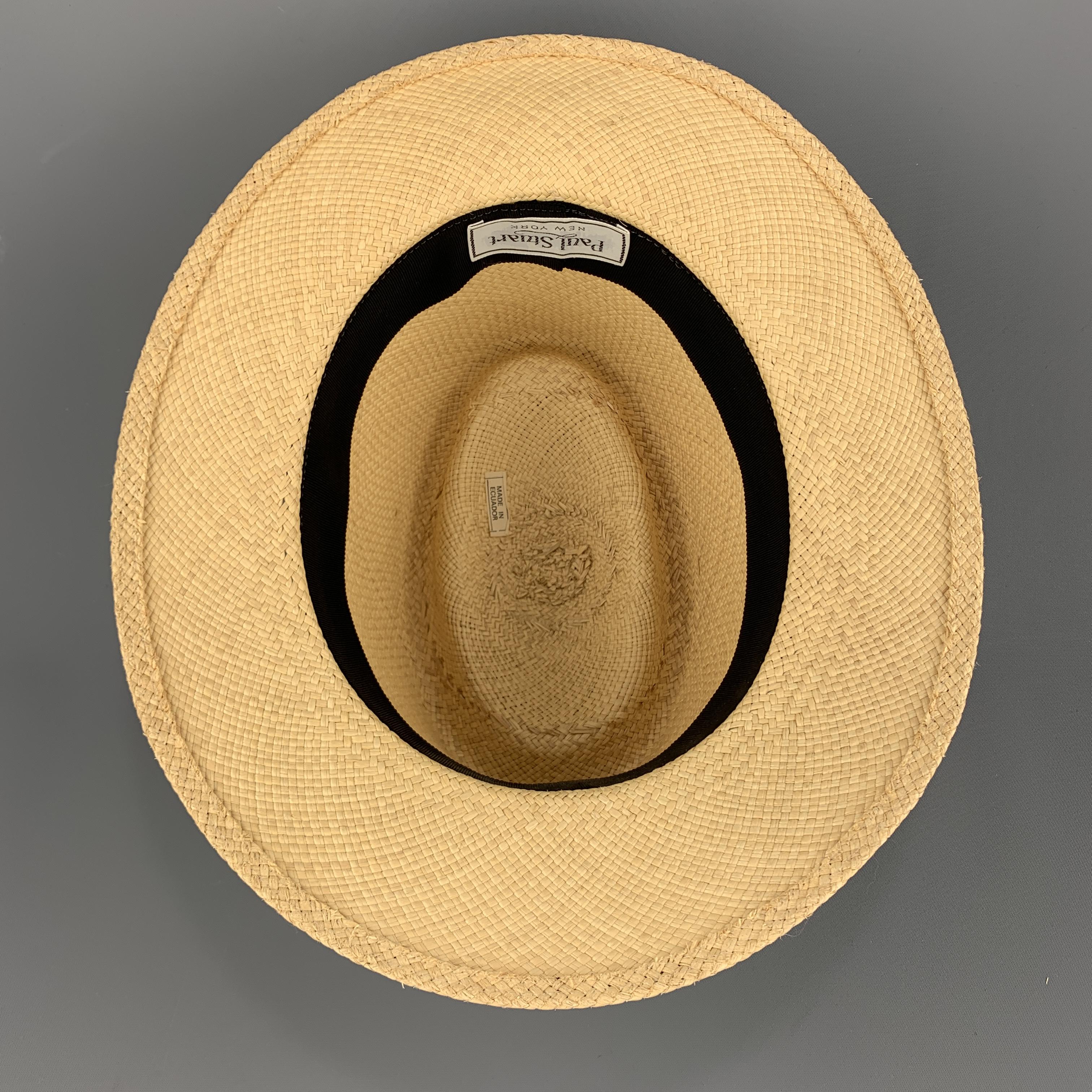 Orange PAUL STUART Woven Natural Straw Panama Hat