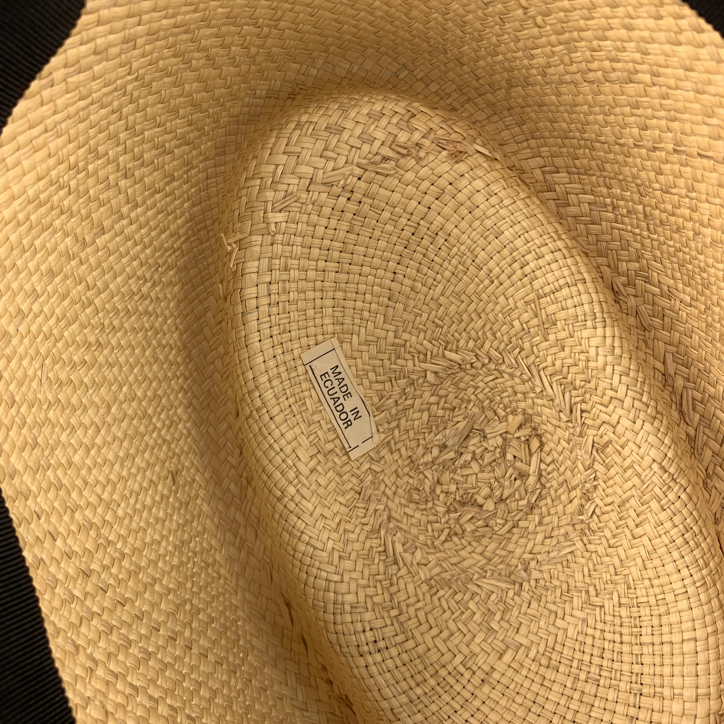 PAUL STUART Woven Natural Straw Panama Hat In Excellent Condition In San Francisco, CA