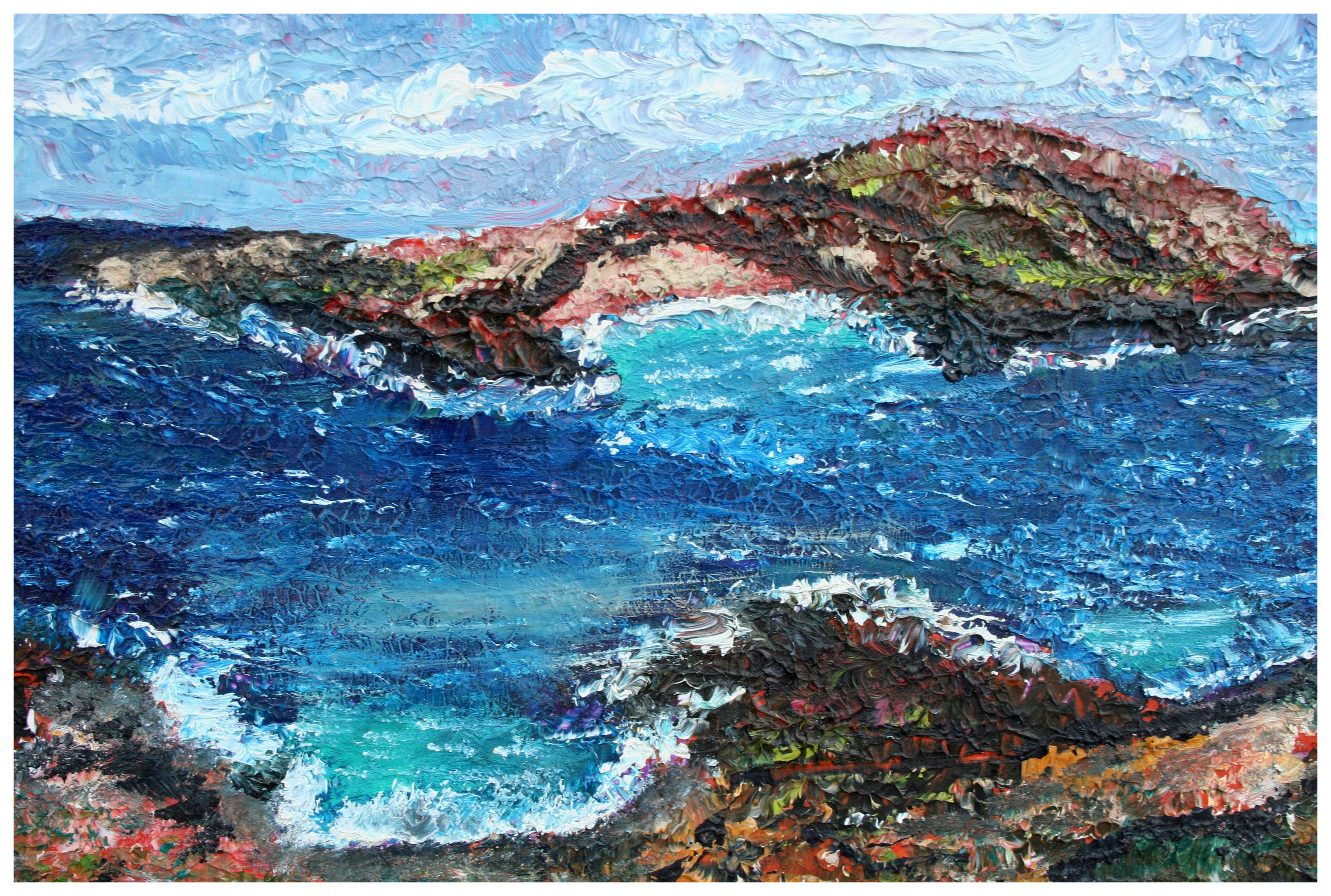 Puentes Naturales Paisaje Impasto - Painting Impresionista abstracto de Paul Sunseri