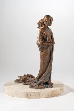 Paul Suttman Modernist Bronze Sculpture 'Woman in Flowing Gown' 1964