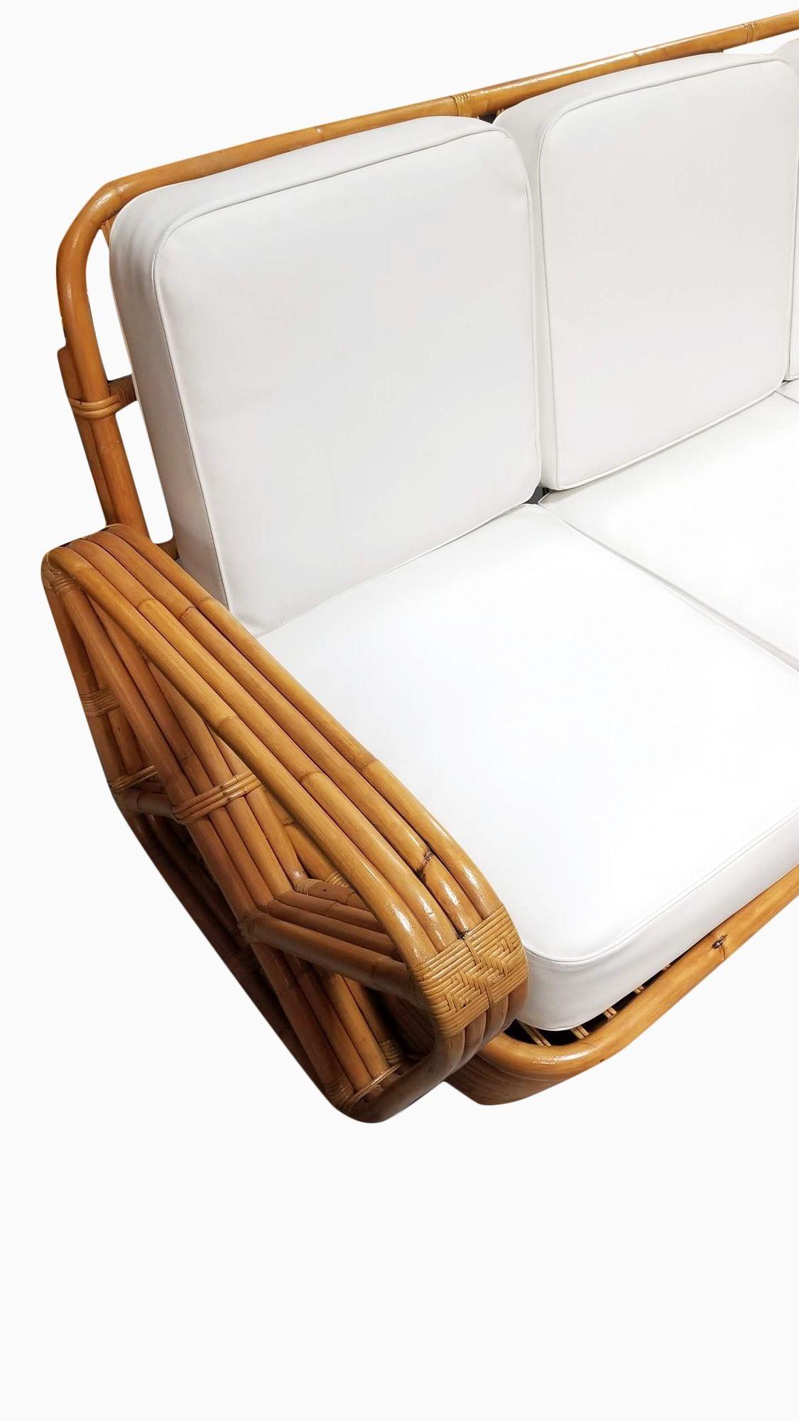 Paul T. Frankl 4-Strand Square Pretzel Round-Back 3-Seat Sofa im Angebot 6