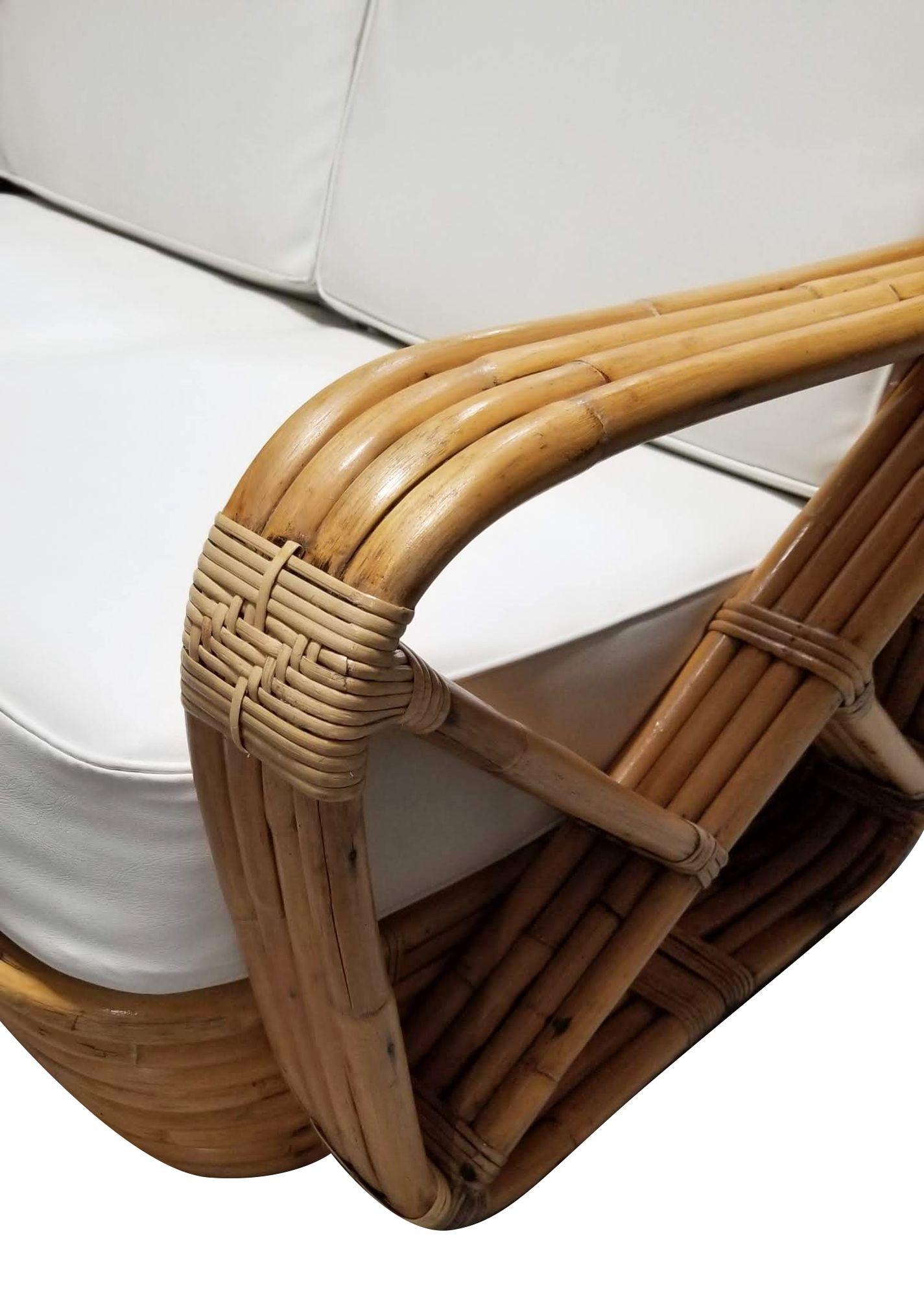 Tissu Paul T. Frankl, banquette carrée à dos rond Pretzel à 4 brins en vente