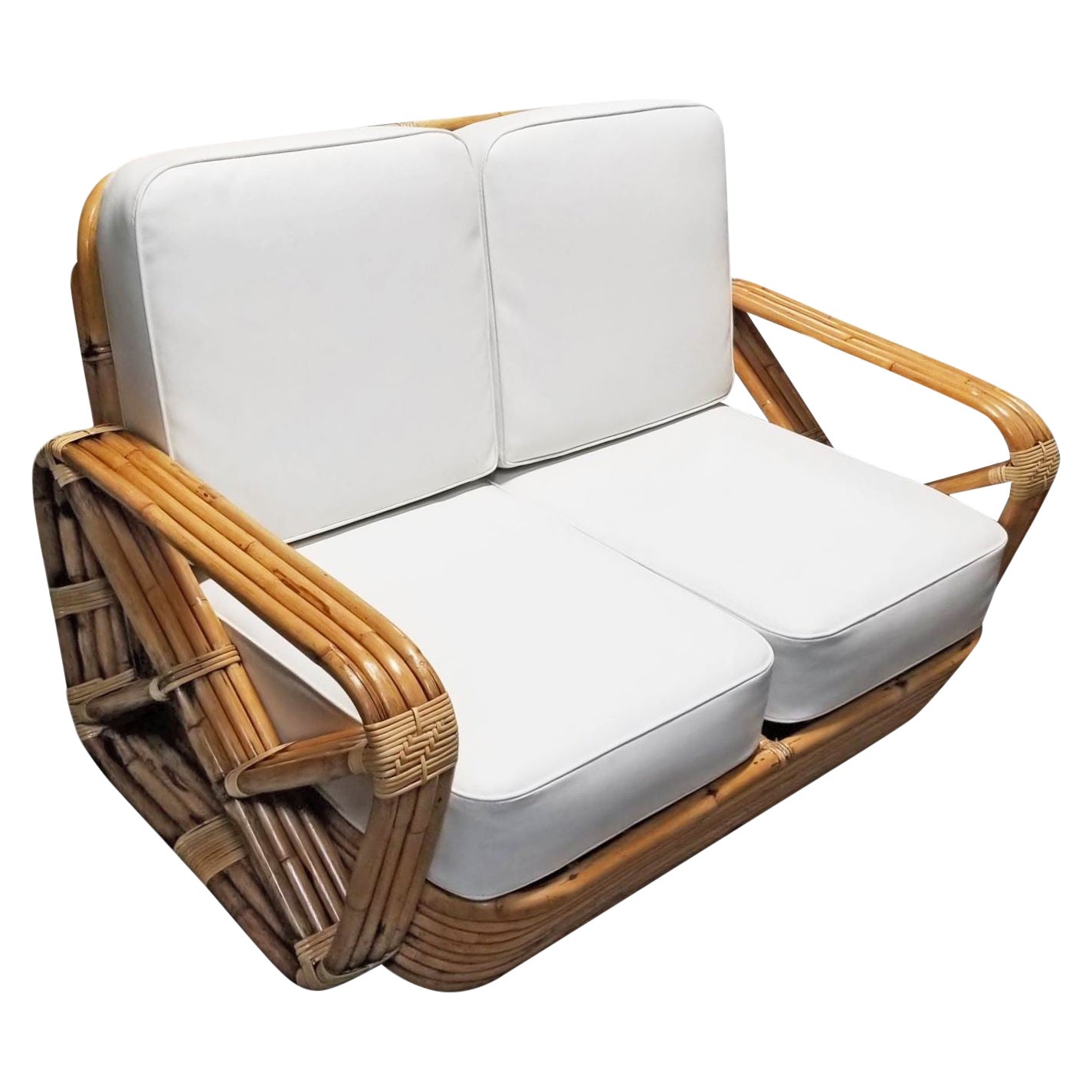 Paul T. Frankl 4-Strand Square Pretzel Round-Back Settee