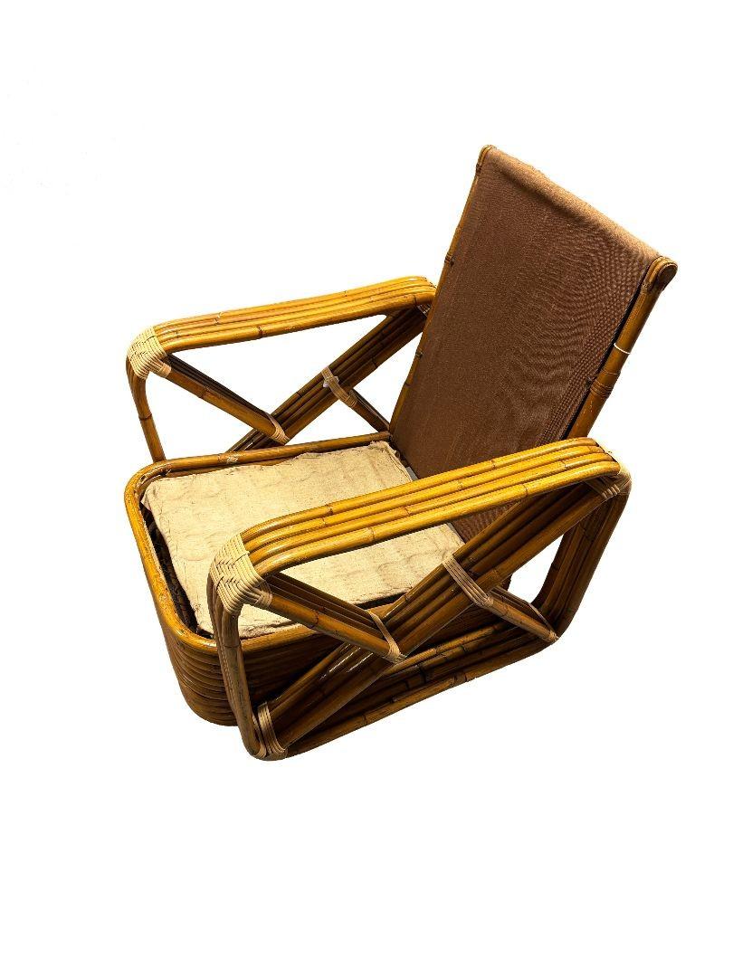 Paul Frankl, sedia a sdraio con schienale quadrato e pretzel quadrati a 4 fili In condizioni ottime in vendita a Van Nuys, CA