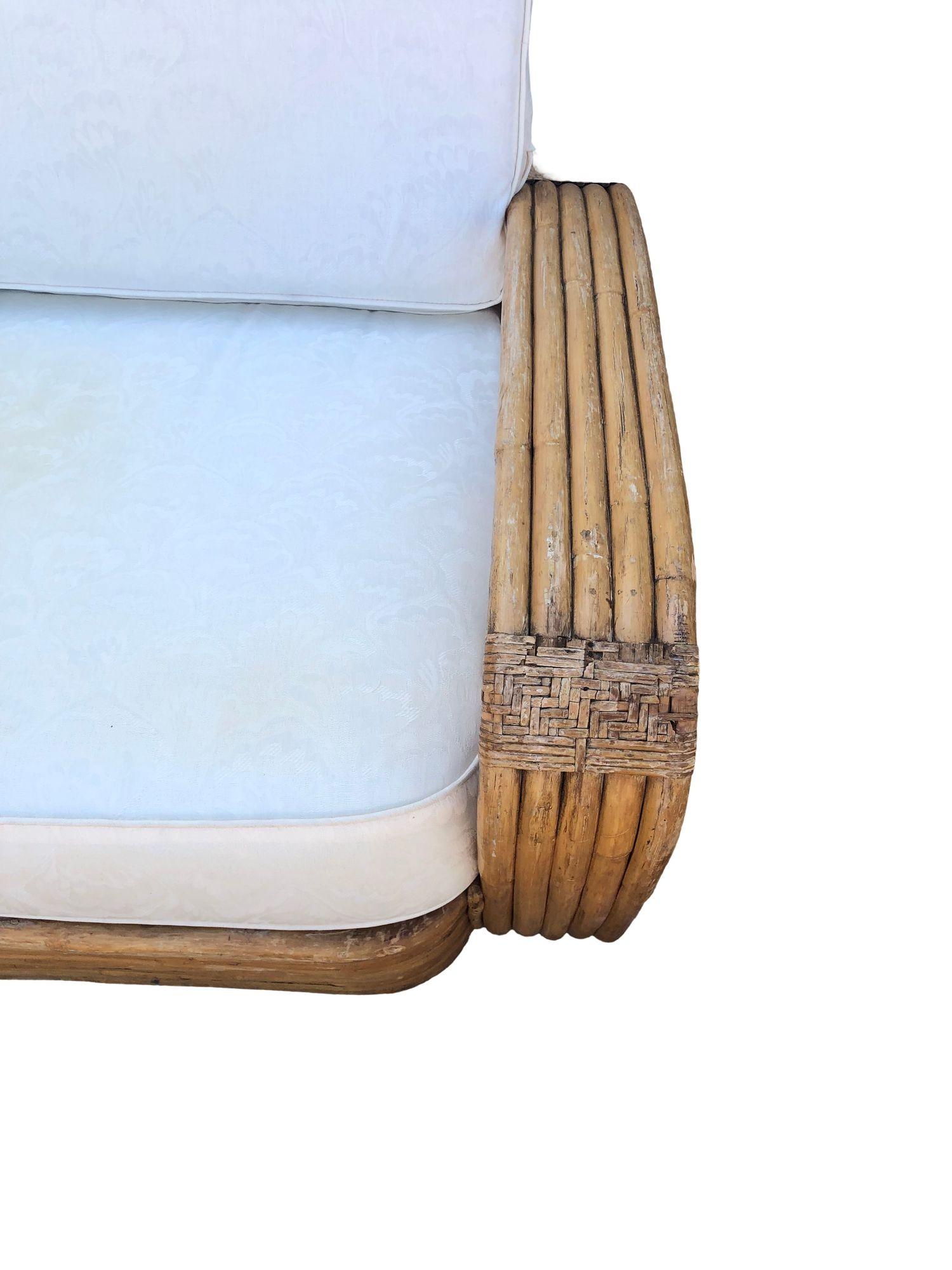 Paul T. Frankl 5-Strand Square Pretzel Square-Back 3-Seat Sofa (unrestauriert) im Angebot 2