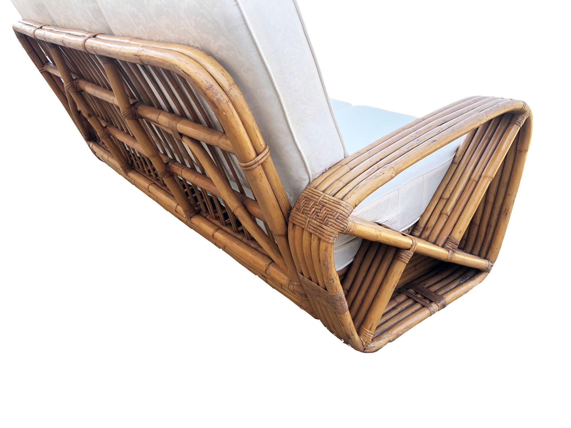 Paul T. Frankl 5-Strand Square Pretzel Square-Back 3-Seat Sofa (unrestauriert) im Angebot 4