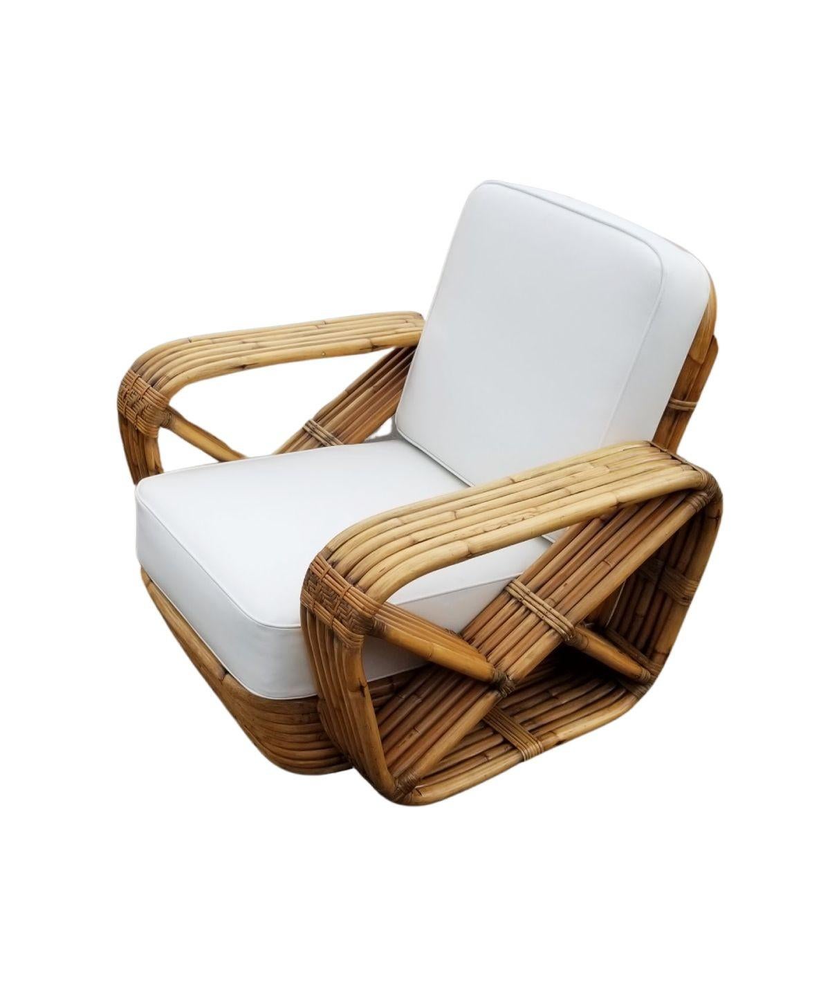 Paul T. Frankl 6-Strand Square Pretzel Round-Back Settee and Lounge Chair 8