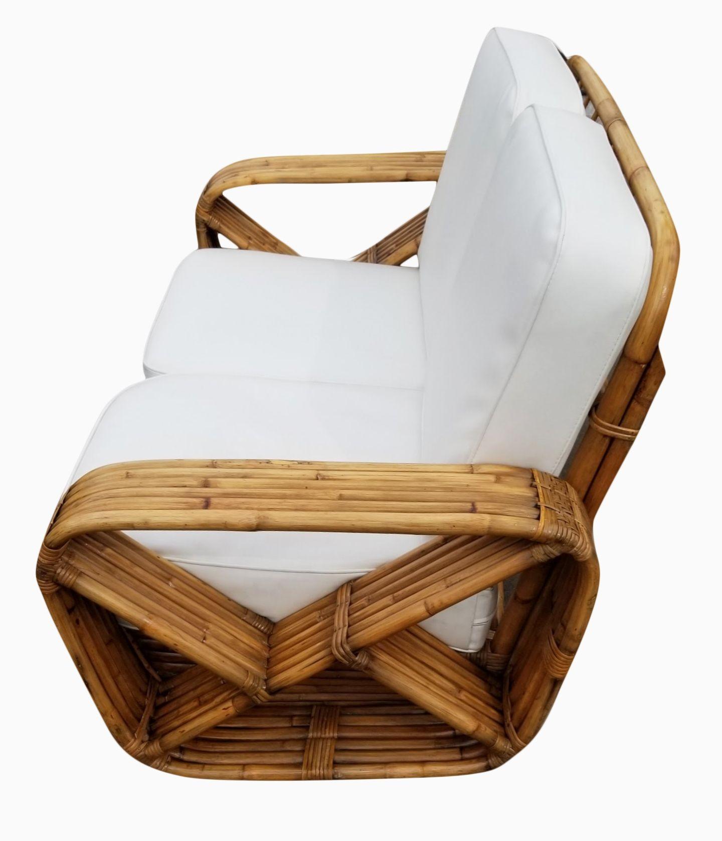 Paul T. Frankl 6-Strand Square Pretzel Round-Back Settee and Lounge Chair 4