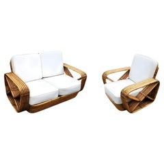 Paul T. Frankl Sillón y Tumbona con Respaldo Redondo Pretzel Cuadrado de 6 Tiras