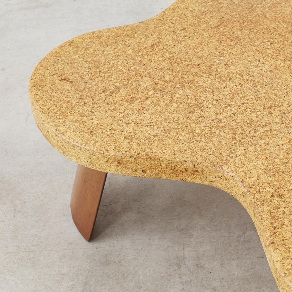 Cork Paul T. Frankl Amoeba cloud coffee table Johnson Furniture Company - USA, 1940s For Sale