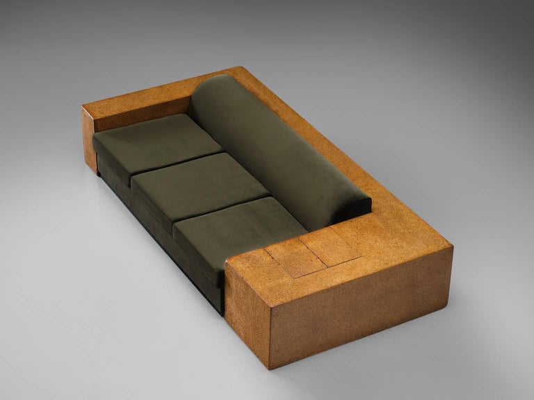 Paul T. Frankl Art Deco Custom Made Cork Sofa, 1930s For Sale at 1stDibs