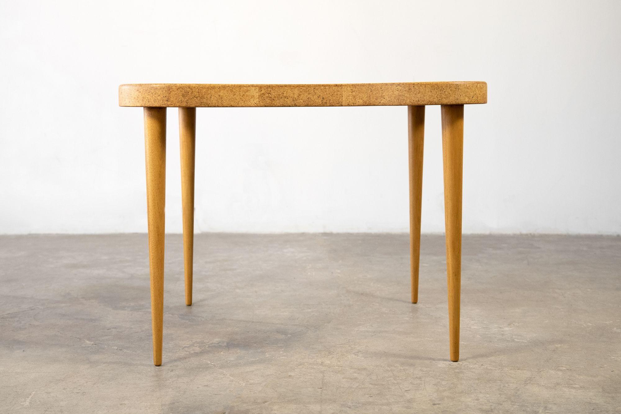 20th Century Paul T. Frankl Cloud Dining Table, Cork and Mahogany for Johnson Furniture 1948