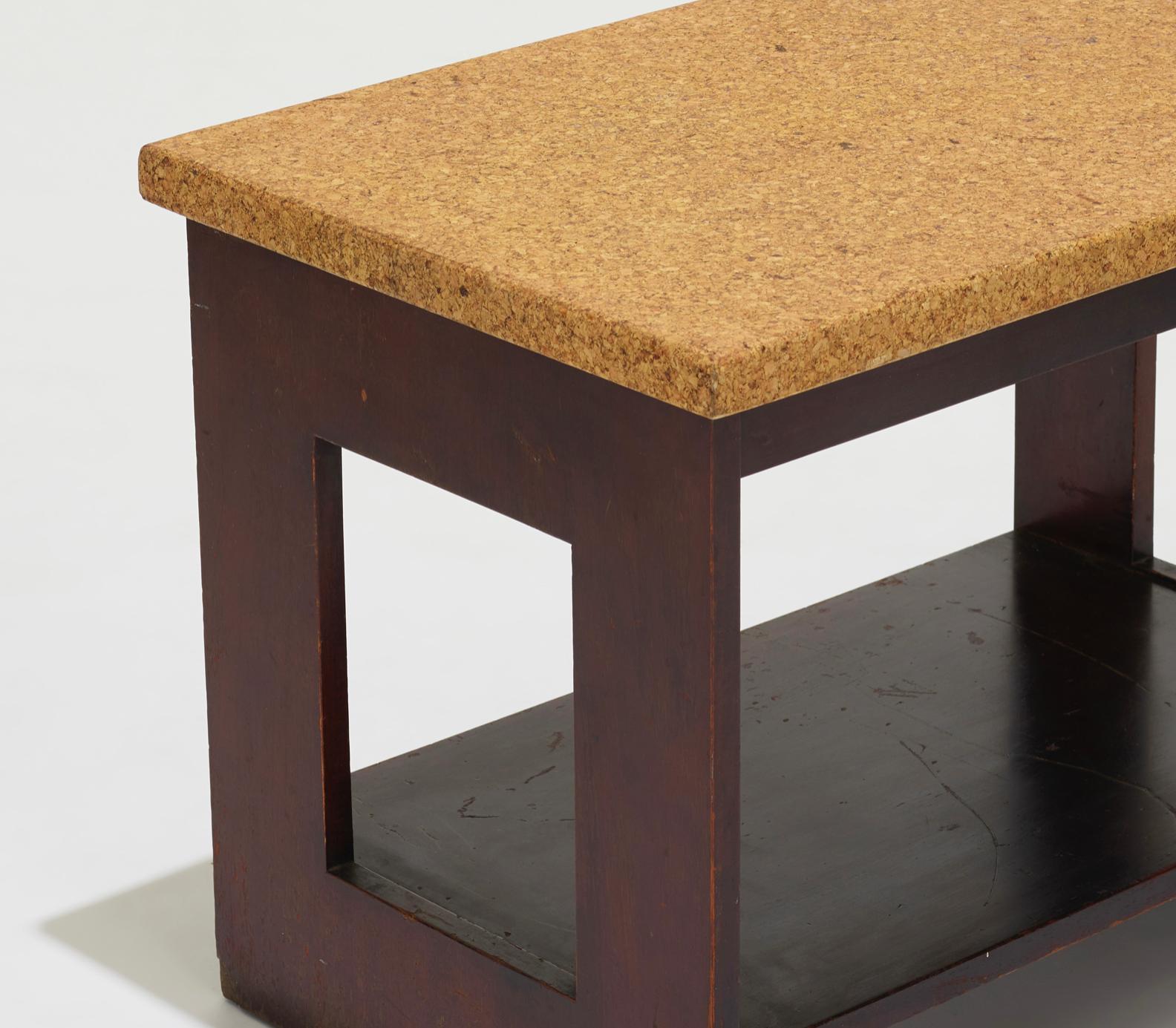 Mid-Century Modern Paul T. Frankl Cork and Mahogany Occasional Table, Model 5026, 1948, USA