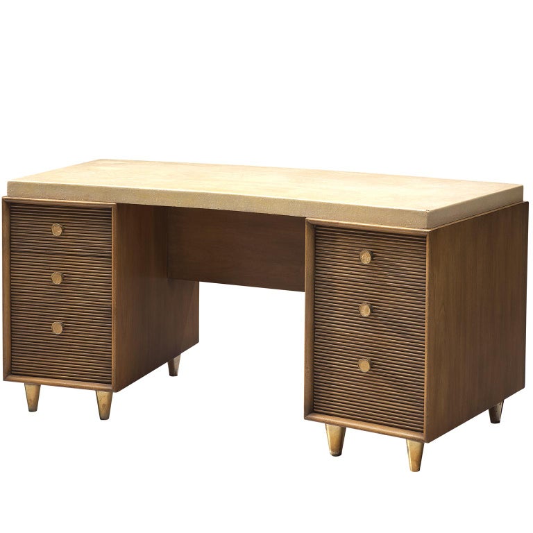 Paul T Frankl Cork Desk For Johnson Furniture Company Circa 1950