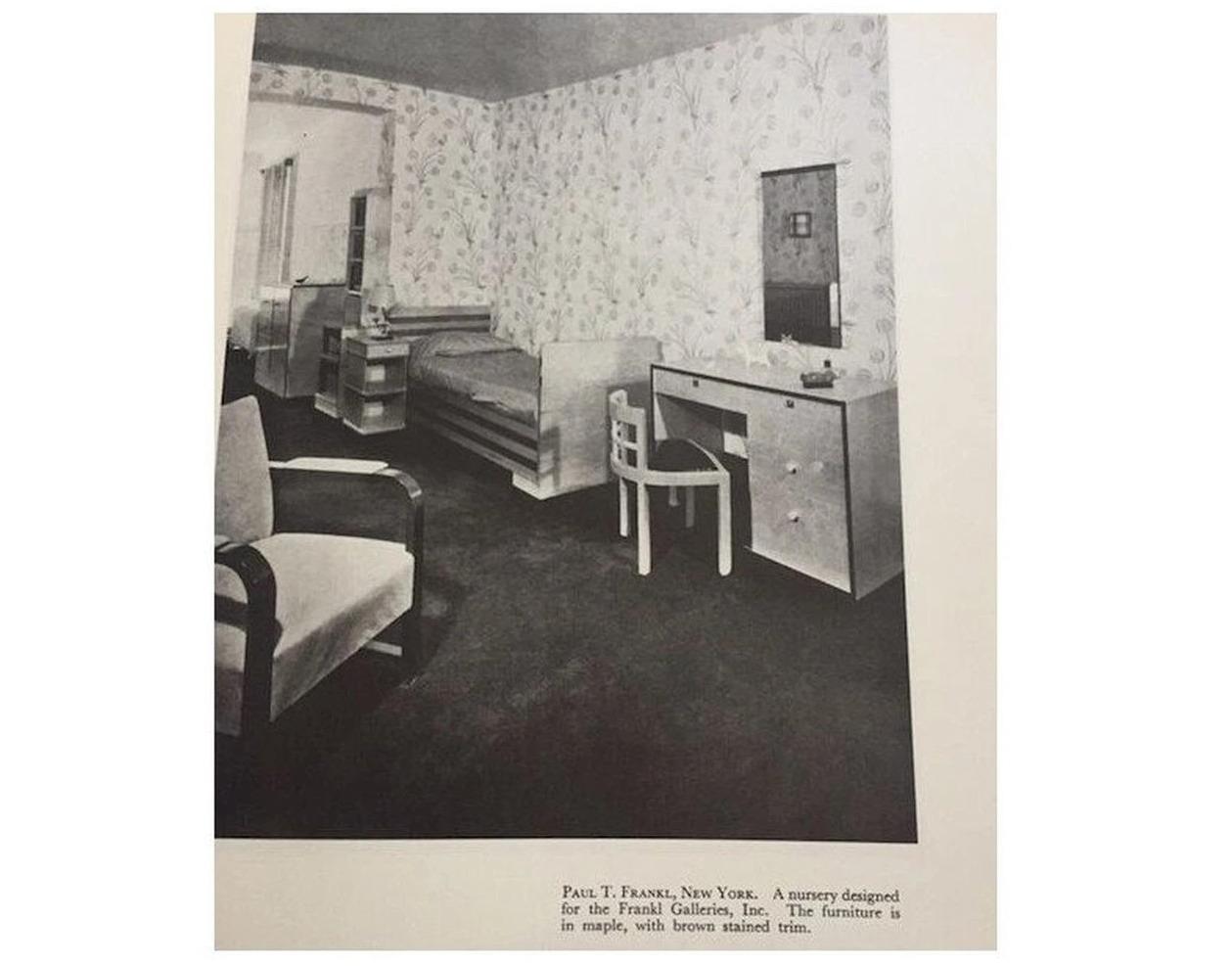 Paul T. Frankl Paar Beistellstühle Curly Walnuss Mohair Samt 1933 im Angebot 4