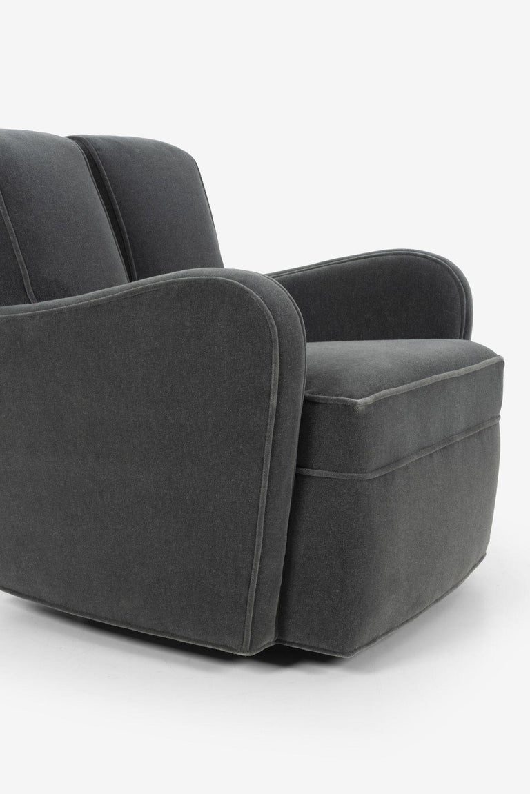 Paul T. Frankl Swivel Lounge Chairs and Ottoman For Sale 4