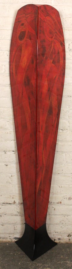 Paul Tamanian Signed Red Sarcophagus Sculpture