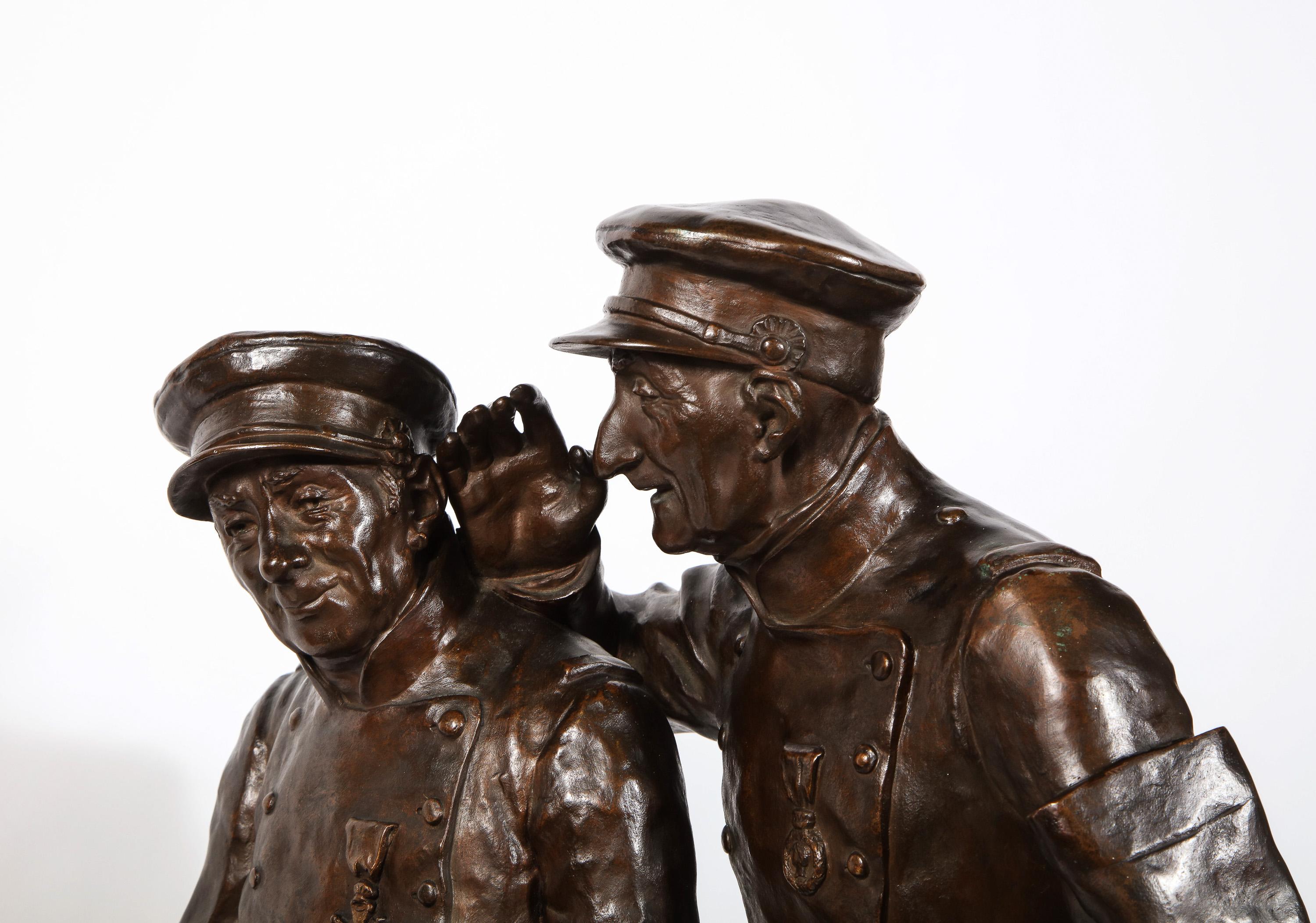 Paul Thubert 'English, 19th Century' a Large Bronze Sculpture of War Veterans For Sale 7