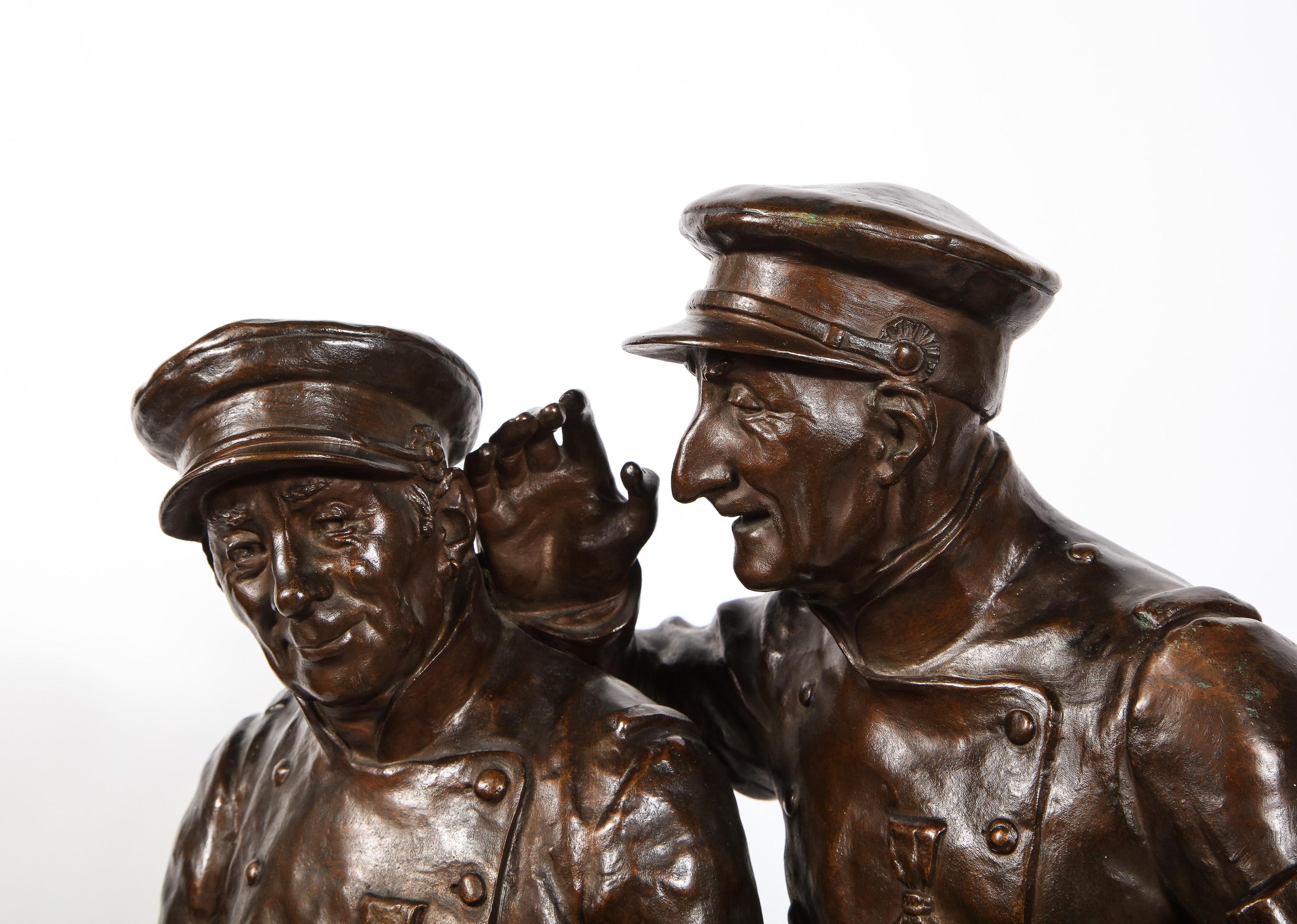 Paul Thubert 'English, 19th Century' a Large Bronze Sculpture of War Veterans For Sale 9
