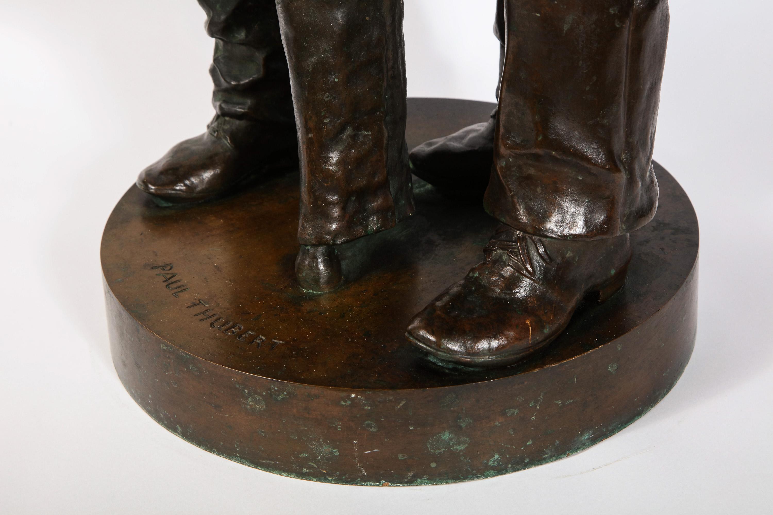 Paul Thubert 'English, 19th Century' a Large Bronze Sculpture of War Veterans For Sale 10