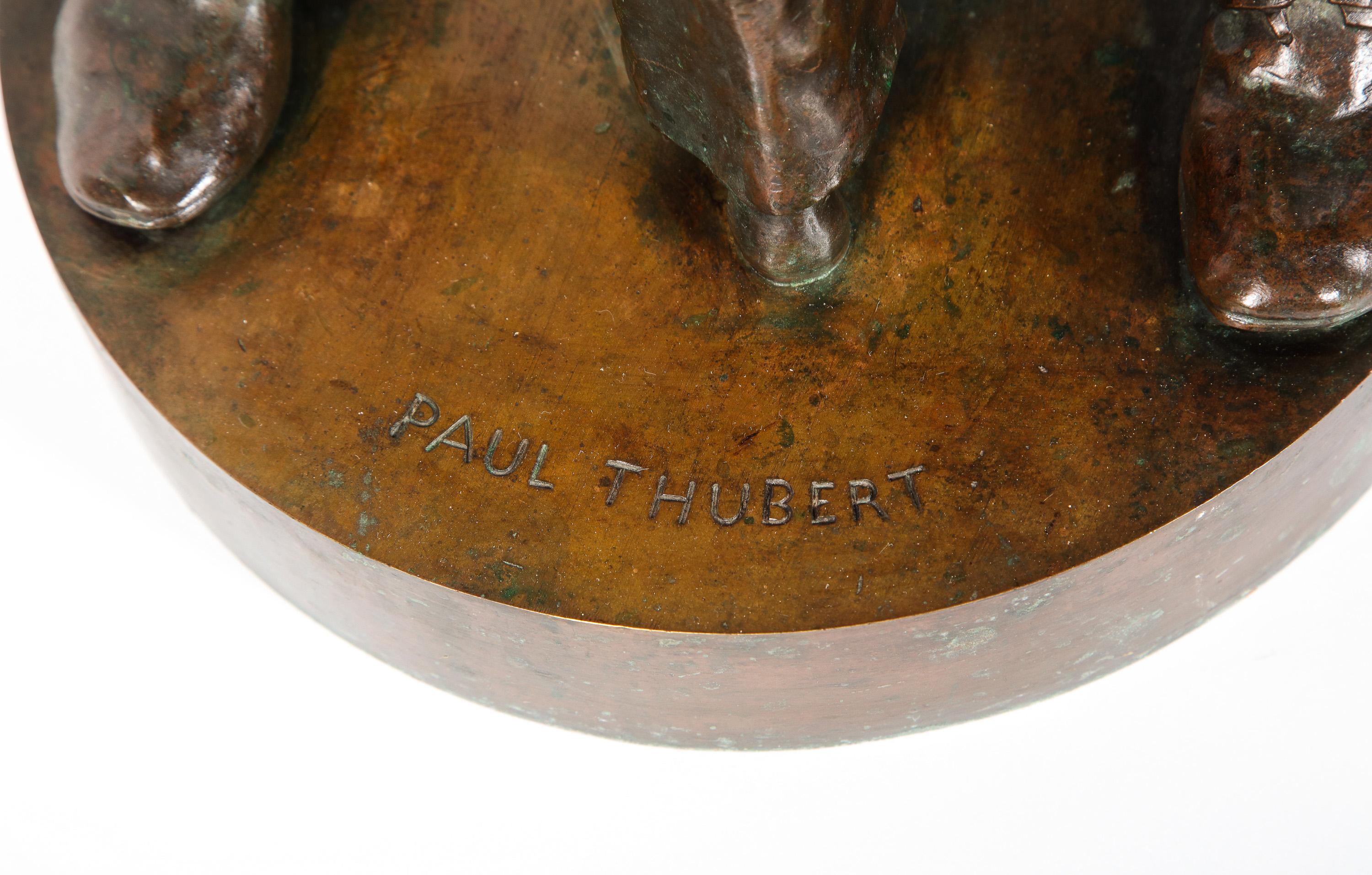 Paul Thubert 'English, 19th Century' a Large Bronze Sculpture of War Veterans For Sale 1