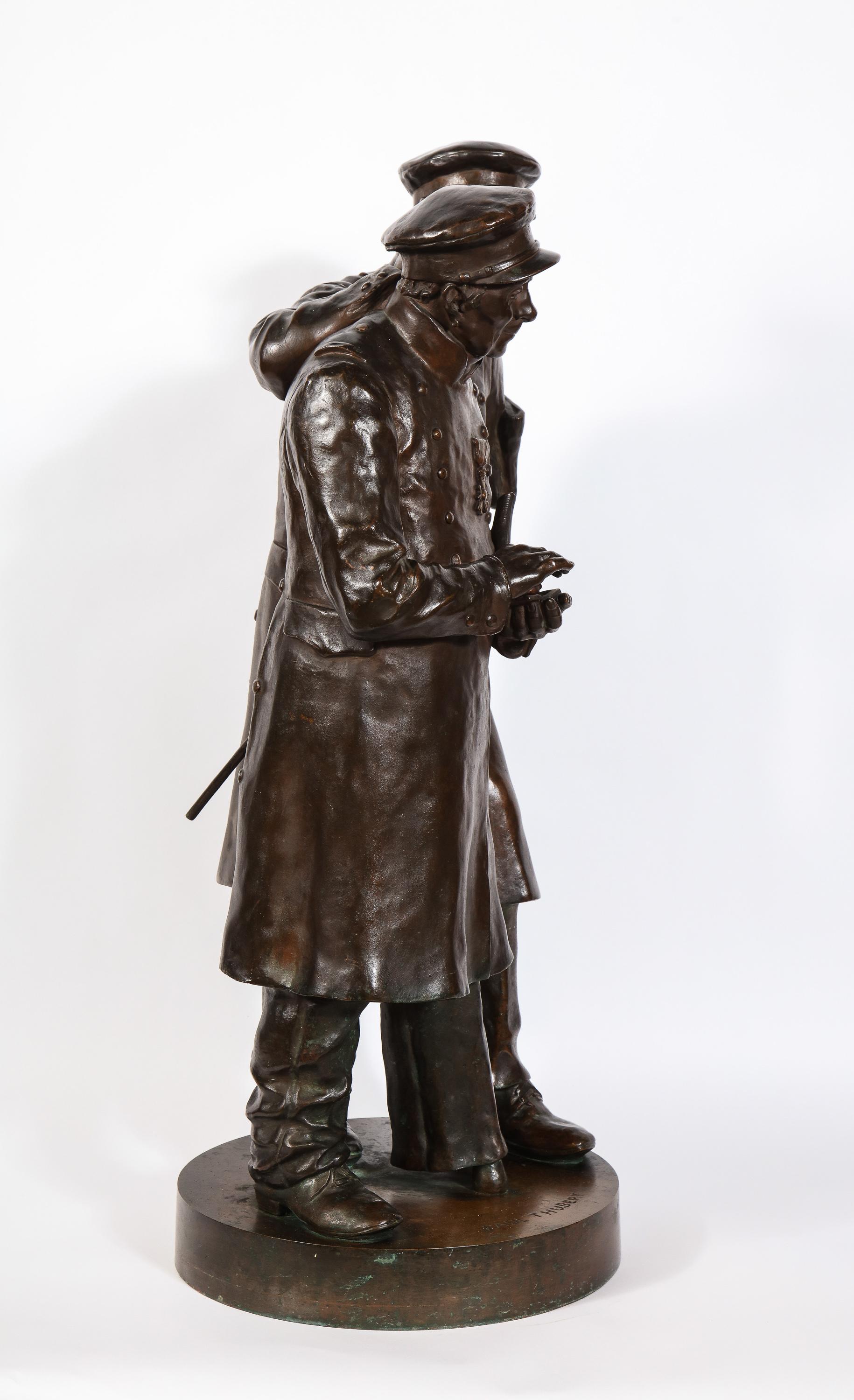 Paul Thubert 'English, 19th Century' a Large Bronze Sculpture of War Veterans For Sale 3