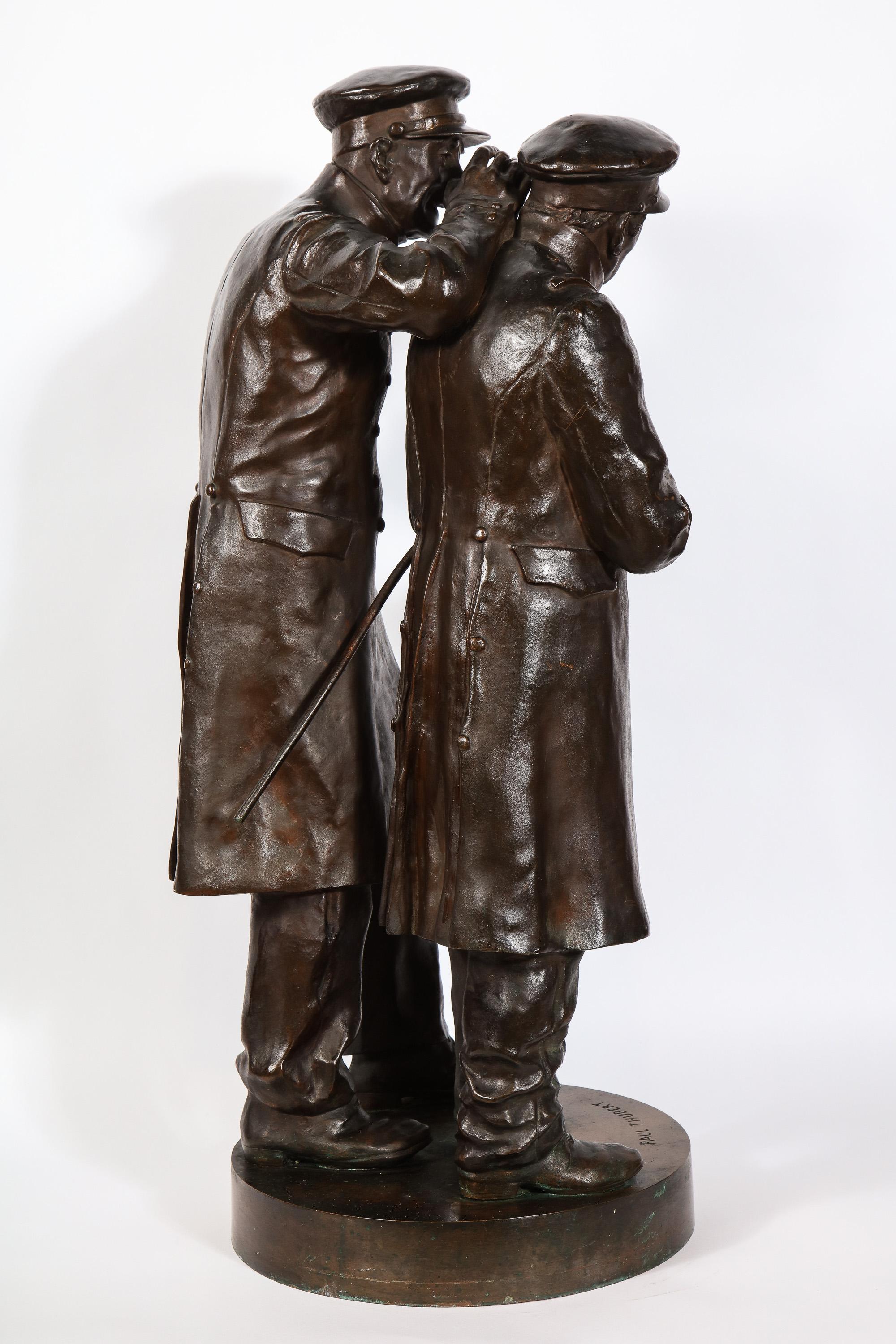 Paul Thubert 'English, 19th Century' a Large Bronze Sculpture of War Veterans For Sale 4