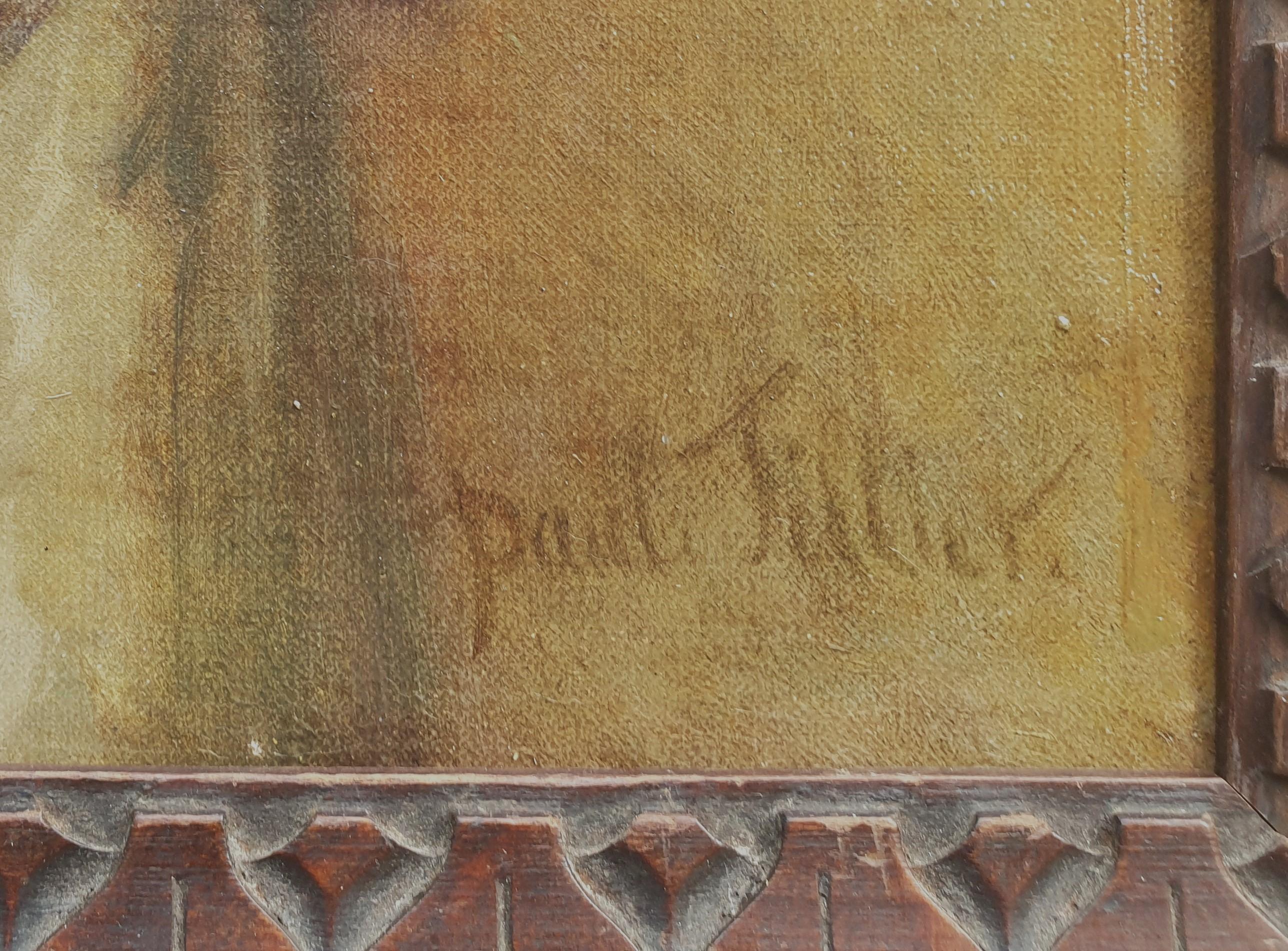 Paul Prosper TILLIER
Le Boupère (Vendée), 1834 – Paris, 1915

Oil on canvas
46 x 29 cm (53 x 36 cm with frame)
Signed lower right “Paul Tillier”

Born in Vendée in France, Paul Tillier went to Paris in the 1850s and studied from 1855 in the studio