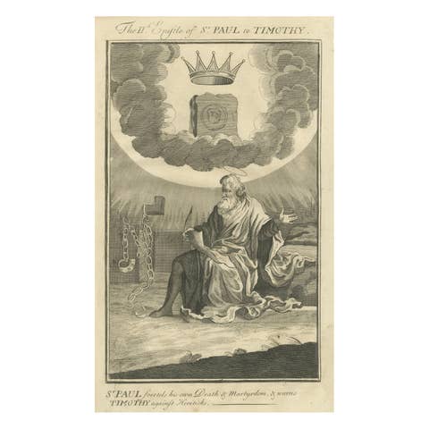 Paul to Timothy Engraving – St. Paul Foretells Death & Martyrdom c.1735
