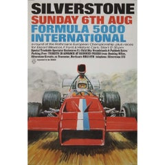 Circa 1970 original poster Formula 5000 International race at Silverstone