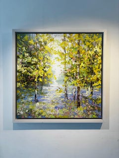 Appannato  - pittura ad olio originale di paesaggio realistico - opera d'arte contemporanea