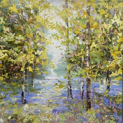 Pommelé  - peinture à l'huile de paysage réaliste - œuvre d'art contemporain