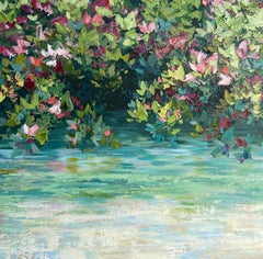 Rosa de los perros - pintura al óleo paisaje realismo original - obra de arte contemporánea